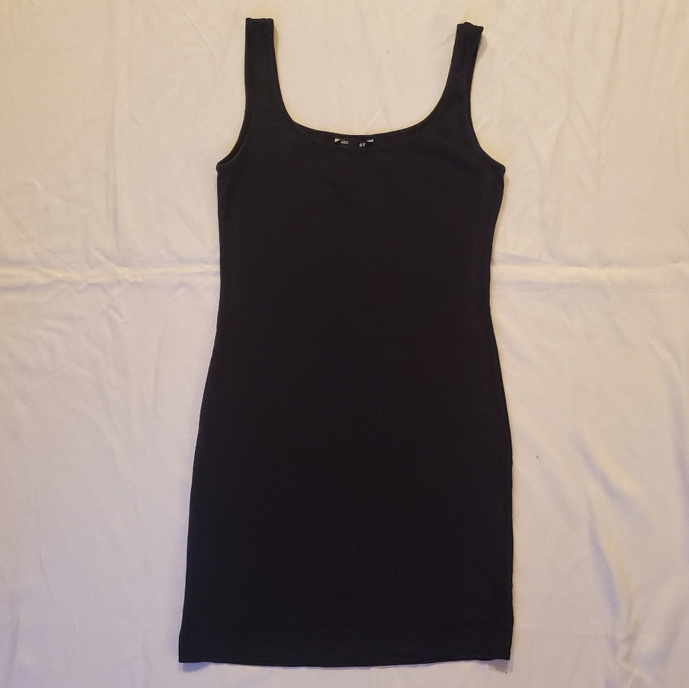H&M Basics Black Bodycon Tank Dress Size Small